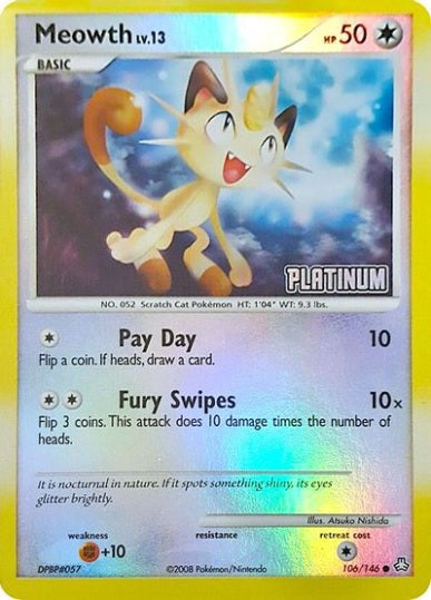 Meowth - 106/146 - Reverse Holo BK Promo available at 401 Games Canada