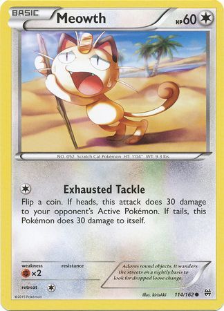 Meowth - 114/162 - Common available at 401 Games Canada