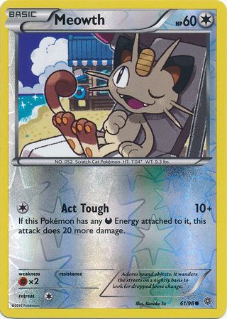 Meowth - 61/98 - Common - Reverse Holo available at 401 Games Canada