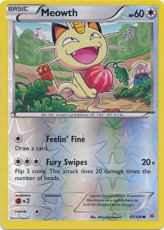 Meowth - 67/108 - Common - Reverse Holo available at 401 Games Canada