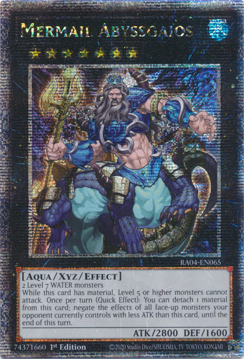Mermail Abyssgaios - RA04-EN065 - Quarter Century Secret Rare - 1st Edition