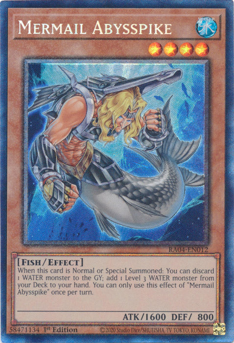 Mermail Abysspike (PCR) - RA04-EN012 - Prismatic Collector's Rare - 1st Edition