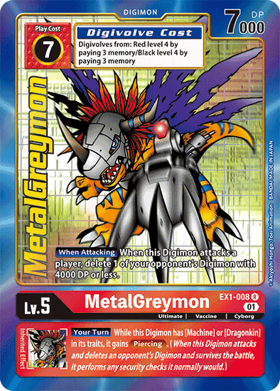 MetalGreymon (Alternate Art) - EX1-008 - Rare available at 401 Games Canada