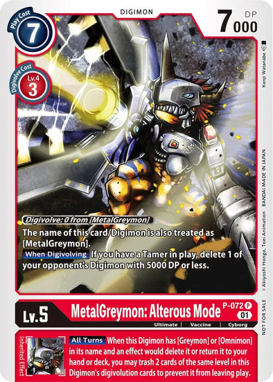 MetalGreymon: Alterous Mode - P-072 - Promo available at 401 Games Canada