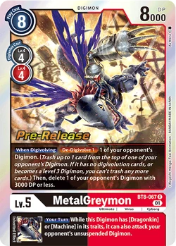 MetalGreymon - BT8-067 - Rare - Pre-Release Promo available at 401 Games Canada