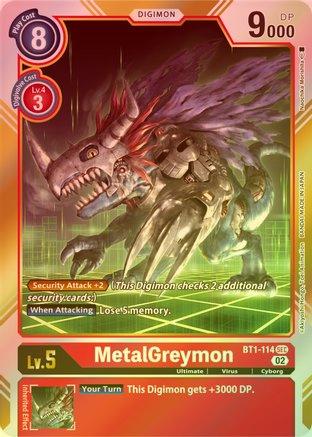 MetalGreymon (Resurgence Booster Reprint) - BT1-114 - Secret Rare (Foil) available at 401 Games Canada