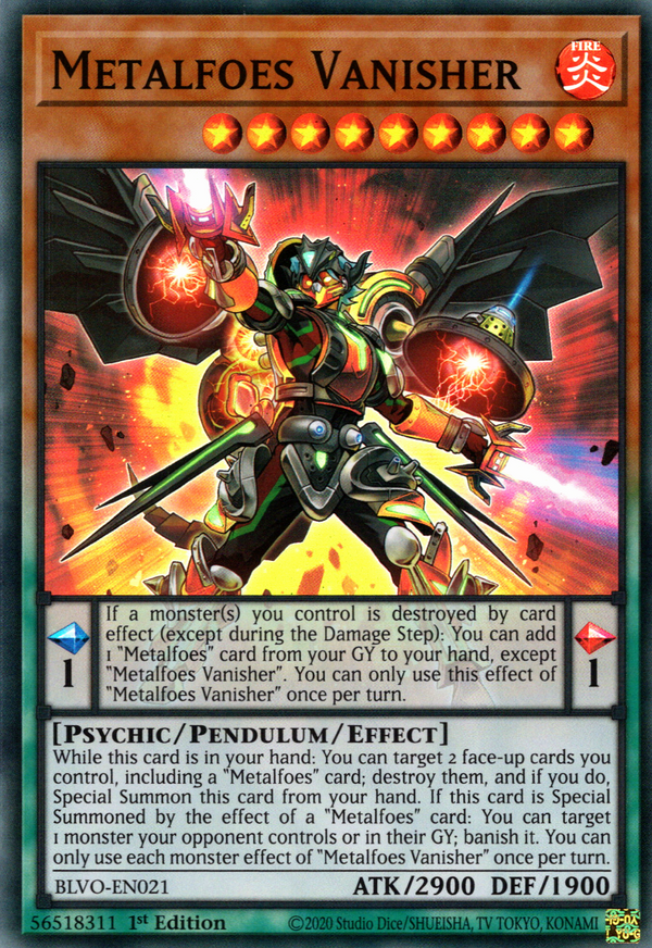 Metalfoes Vanisher - BLVO-EN021 - Super Rare - 1st Edition available at 401 Games Canada