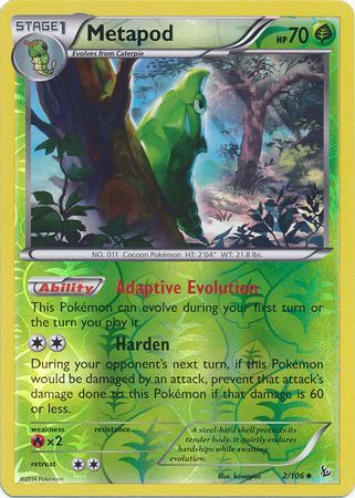 Metapod - 2/106 - Uncommon - Reverse Holo available at 401 Games Canada