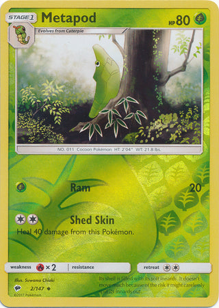 Metapod - 2/147 - Uncommon - Reverse Holo available at 401 Games Canada