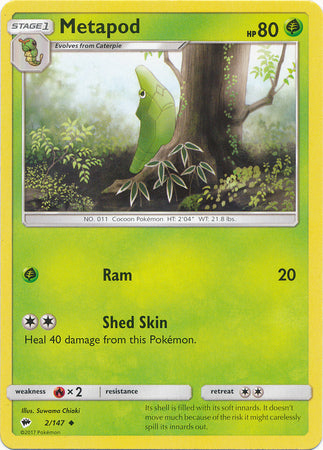 Metapod - 2/147 - Uncommon available at 401 Games Canada