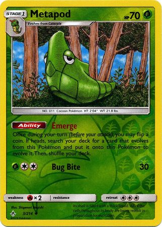 Metapod - 3/214 - Uncommon - Reverse Holo available at 401 Games Canada