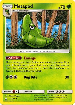 Metapod - 3/214 - Uncommon available at 401 Games Canada