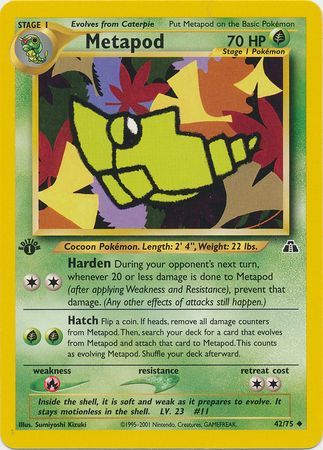 Metapod - 42/75 - Uncommon - 1st Edition available at 401 Games Canada