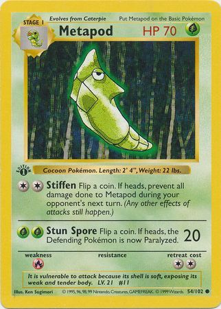 Metapod - 54/102 - Common - 1st Edition available at 401 Games Canada