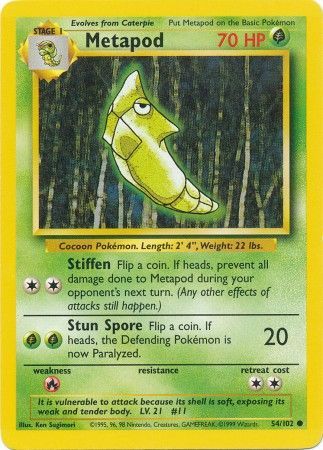 Metapod - 54/102 - Common - Unlimited available at 401 Games Canada