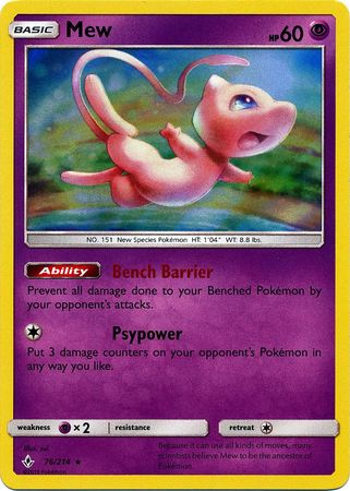 Mew - 76/214 - Holo Rare available at 401 Games Canada