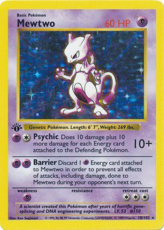 Mewtwo - 10/102 - Holo - 1st Edition available at 401 Games Canada