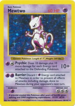 Mewtwo - 10/102 - Holo - Shadowless available at 401 Games Canada