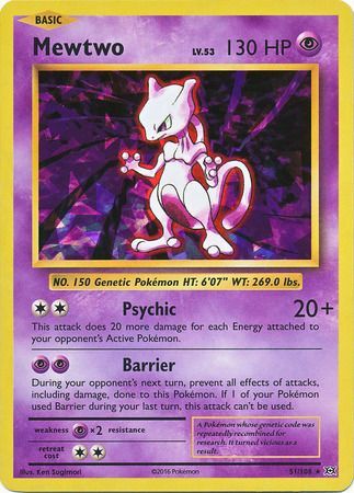 Mewtwo - 51/108 - Shattered Holo Rare - Theme Deck Exclusive available at 401 Games Canada