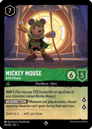 Mickey Mouse (Artful Rogue) - 88/204 - Super Rare available at 401 Games Canada