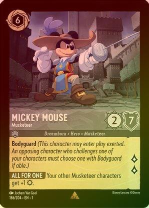 Mickey Mouse (Musketeer) - 186/204 - Rare (Foil) available at 401 Games Canada