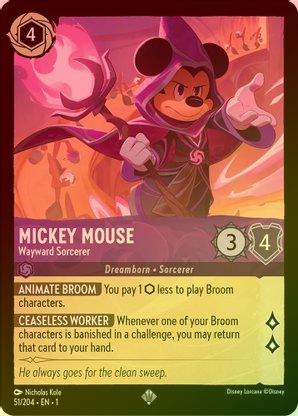 Mickey Mouse (Wayward Sorcerer) - 51/204 - Super Rare (Foil) available at 401 Games Canada