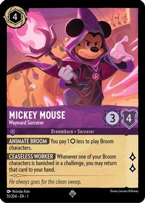 Mickey Mouse (Wayward Sorcerer) - 51/204 - Super Rare available at 401 Games Canada