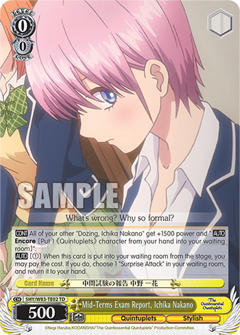 Mid-Terms Exam Report, Ichika Nakano - 5HY/W83-TE02 - Trial Deck available at 401 Games Canada