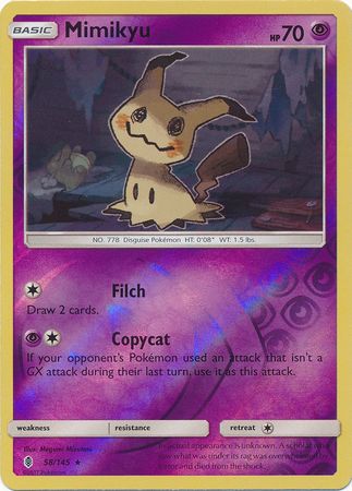 Mimikyu - 58/145 - Holo Rare - Reverse Holo available at 401 Games Canada