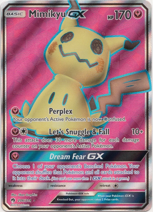 Mimikyu GX - 206/214 - Full Art Ultra Rare available at 401 Games Canada