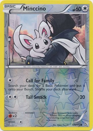 Minccino - 104/113 - Common - Reverse Holo available at 401 Games Canada
