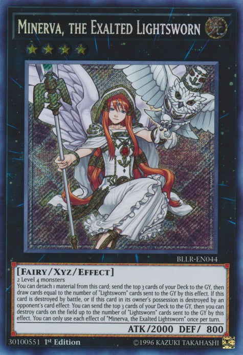 Minerva, the Exalted Lightsworn - BLLR-EN044 - Secret Rare - 1st Edition available at 401 Games Canada