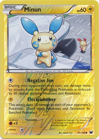 Minun - 40/108 - Common - Reverse Holo available at 401 Games Canada