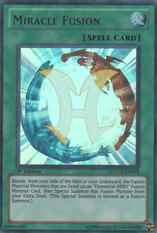 Miracle Fusion - LCGX-EN078 - Ultra Rare - 1st Edition available at 401 Games Canada