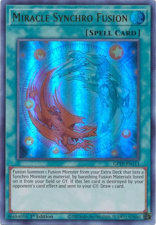 401 Games Canada - Miracle Synchro Fusion - GFTP-EN111 - Ultra Rare - 1st Edition 401 Games Canada - Miracle Synchro Fusion - GFTP-EN111 - Ultra Rare - 1st Edition