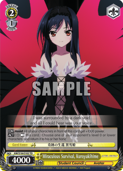 Miraculous Survival, Kuroyukihime - AW/S18-E102 - Trial Deck available at 401 Games Canada