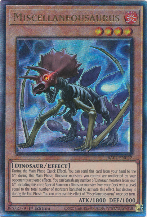 Miscellaneousaurus (PUR) - RA04-EN022 - Prismatic Ultimate Rare - 1st Edition