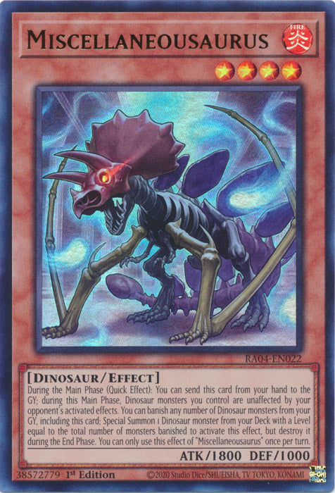 Miscellaneousaurus (UR) - RA04-EN022 - Ultra Rare - 1st Edition