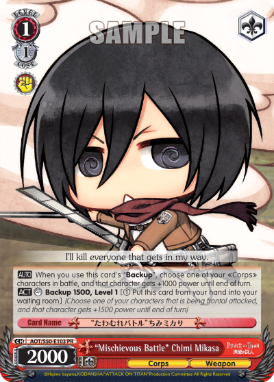 "Mischievous Battle" Chimi Mikasa - AOT/S50-E103 - Promo available at 401 Games Canada