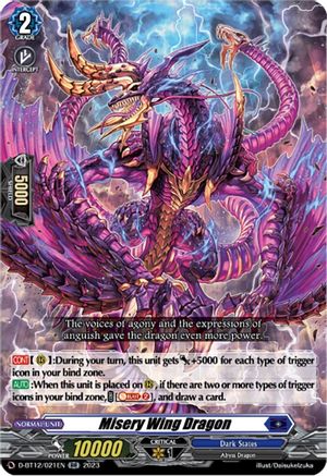 Misery Wing Dragon - D-BT12/021EN - Double Rare available at 401 Games Canada