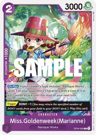 Miss.Goldenweek(Marianne) - OP04-065 - Common available at 401 Games Canada