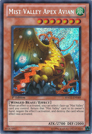 Mist Valley Apex Avian - HA02-EN049 - Secret Rare - 1st Edition available at 401 Games Canada