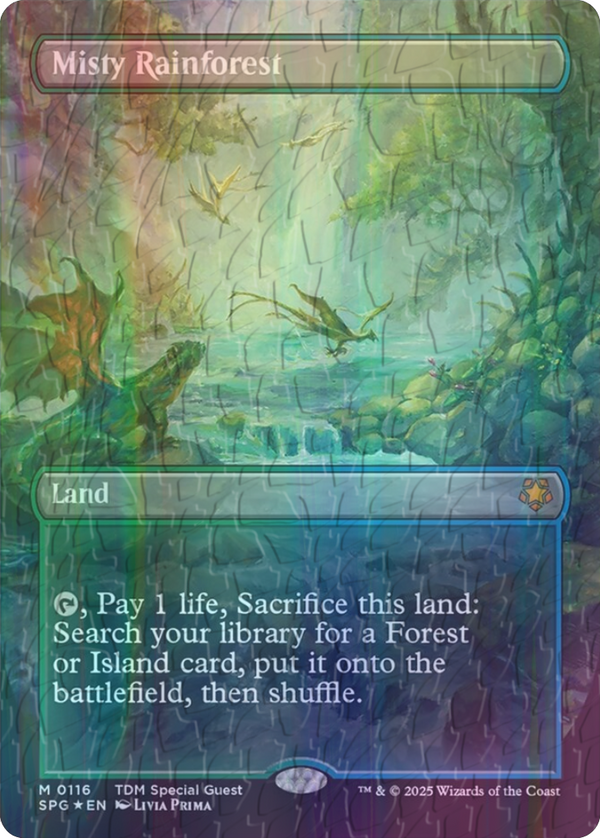 Misty Rainforest - Borderless (Dragonscale Foil) (SPG)