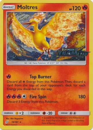 Moltres - 19/181 - Holo Promo (Team Up Stamped) available at 401 Games Canada