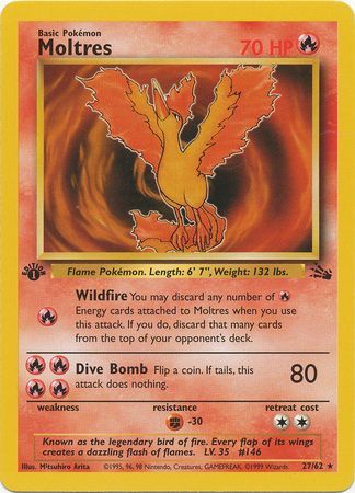 Moltres - 27/62 - Rare - 1st Edition available at 401 Games Canada