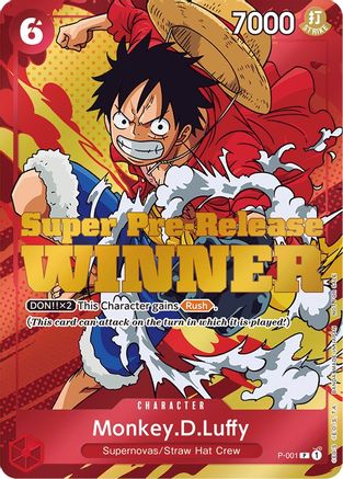 Monkey.D.Luffy (Super Pre-Release) [Winner] - P-001 - Promo available at 401 Games Canada