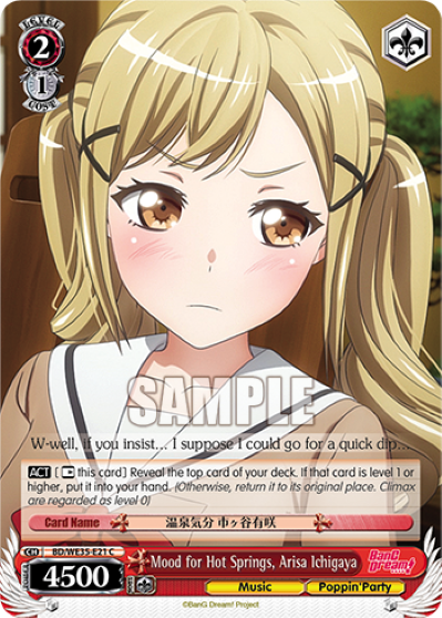 Mood for Hot Springs, Arisa Ichigaya - BD-WE35-E21 - Common (Parallel Foil) available at 401 Games Canada