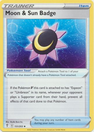 Moon & Sun Badge - 151/203 - Uncommon available at 401 Games Canada