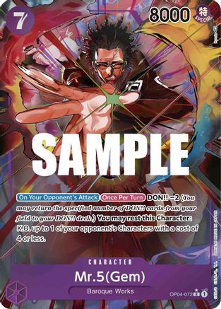 Mr.5(Gem) (Alternate Art) - OP04-072 - Rare available at 401 Games Canada