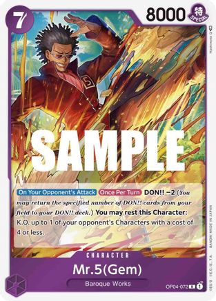 Mr.5(Gem) - OP04-072 - Rare available at 401 Games Canada